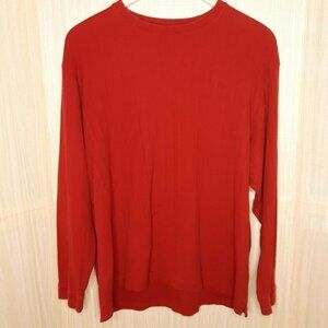Turnbury Men's Red Knit Long Sleeve Cotton Shirt XL